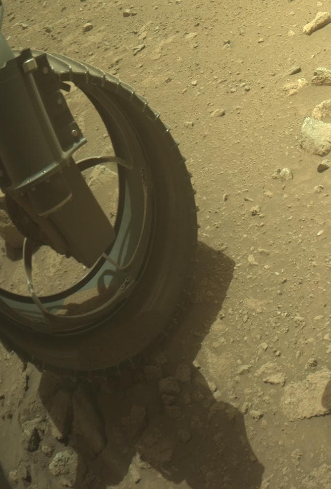 Mars image captured by FRONT_HAZCAM_LEFT_A on Perseverance