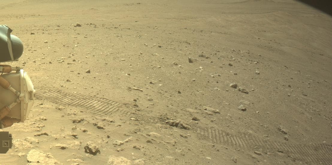 Mars image captured by FRONT_HAZCAM_LEFT_A on Perseverance