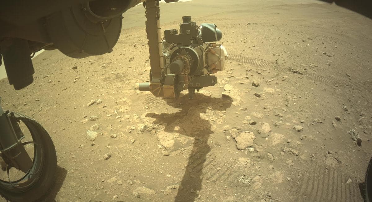 Mars image captured by FRONT_HAZCAM_LEFT_A on Perseverance