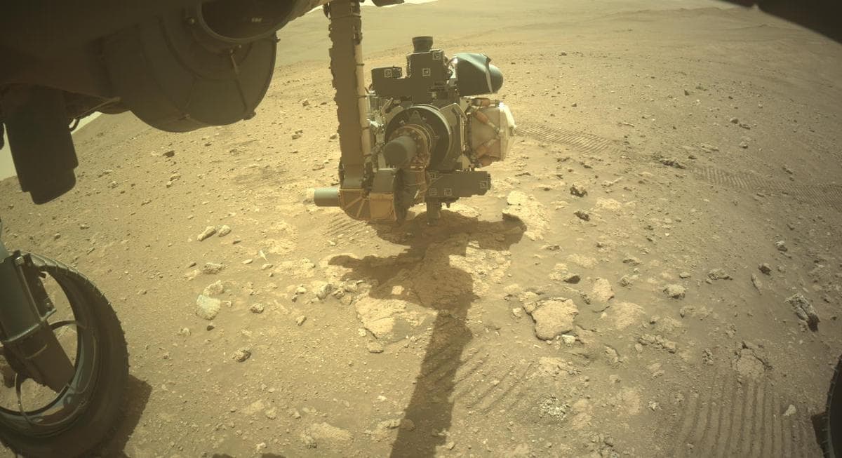 Mars image captured by FRONT_HAZCAM_LEFT_A on Perseverance