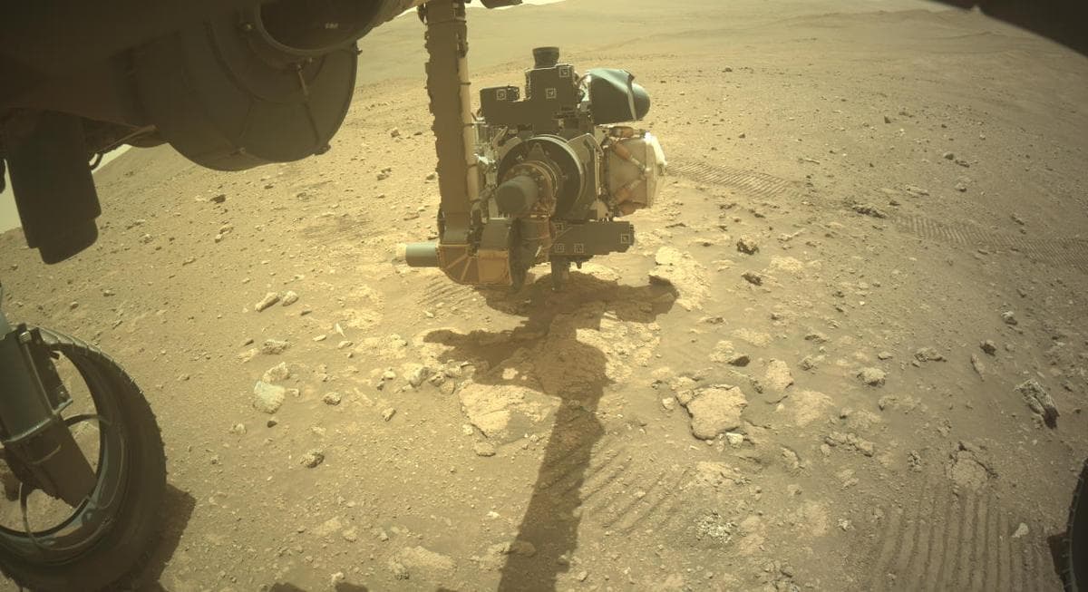 Mars image captured by FRONT_HAZCAM_LEFT_A on Perseverance