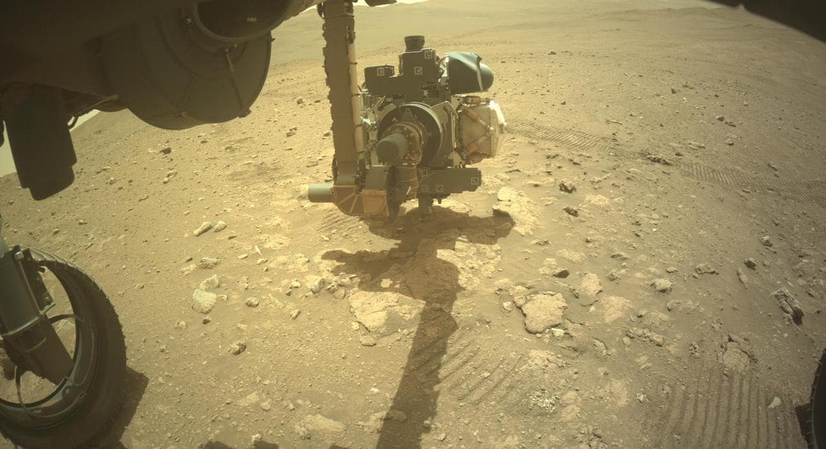 Mars image captured by FRONT_HAZCAM_LEFT_A on Perseverance