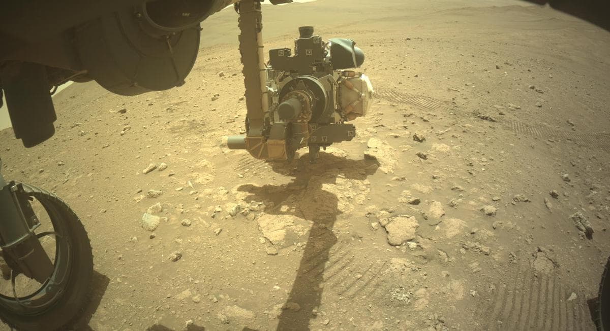 Mars image captured by FRONT_HAZCAM_LEFT_A on Perseverance
