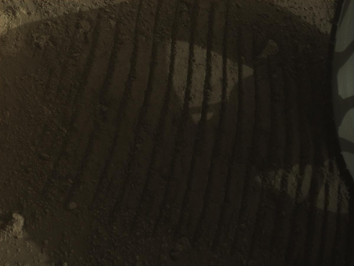Mars image captured by FRONT_HAZCAM_LEFT_A on Perseverance