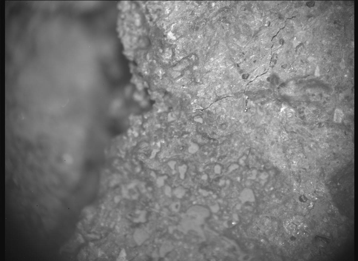 Mars image captured by SHERLOC_ACI on Perseverance