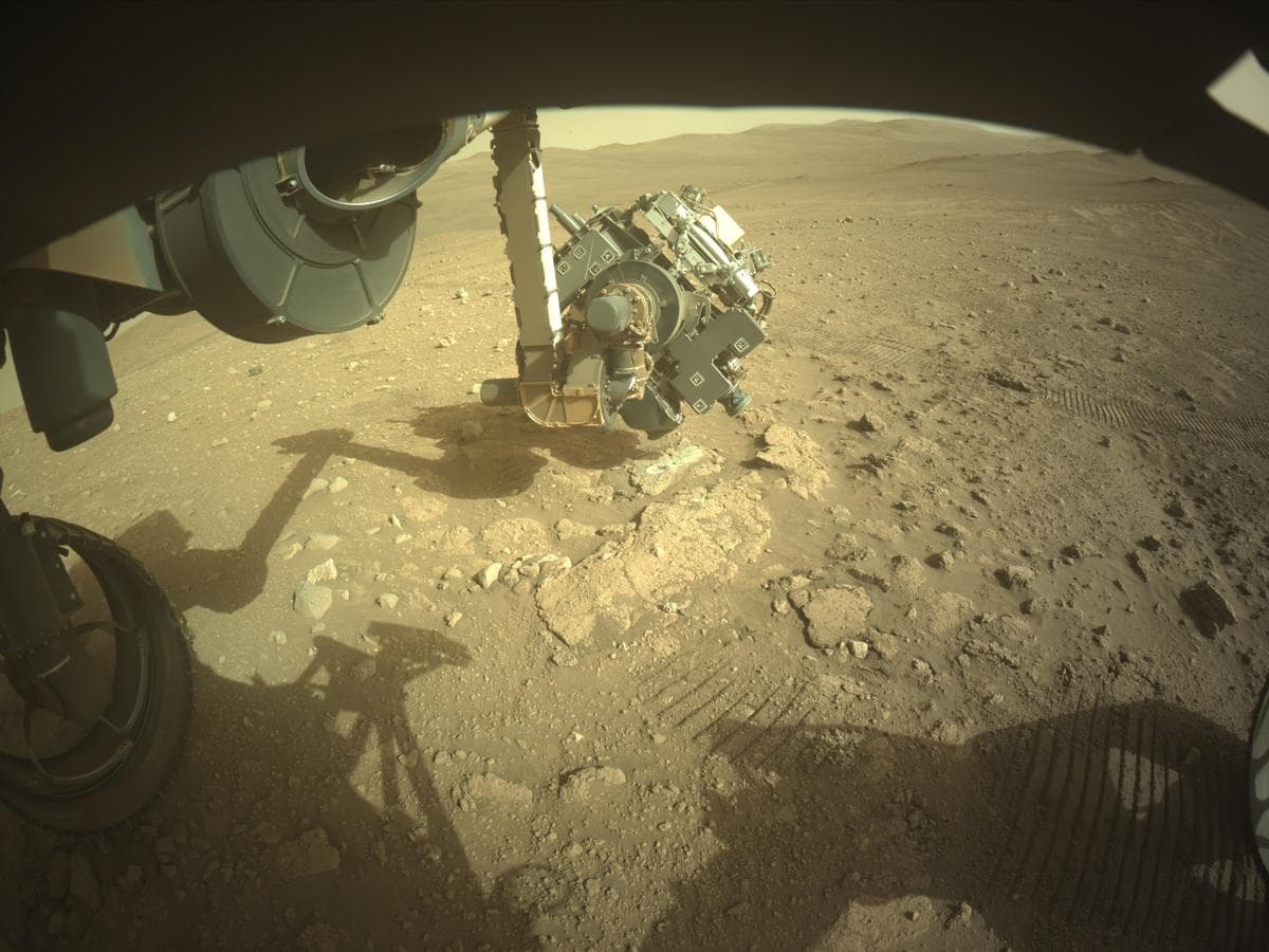 Mars image captured by FRONT_HAZCAM_LEFT_A on Perseverance