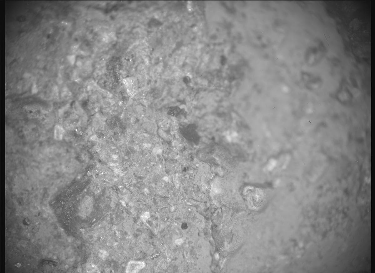Mars image captured by SHERLOC_ACI on Perseverance
