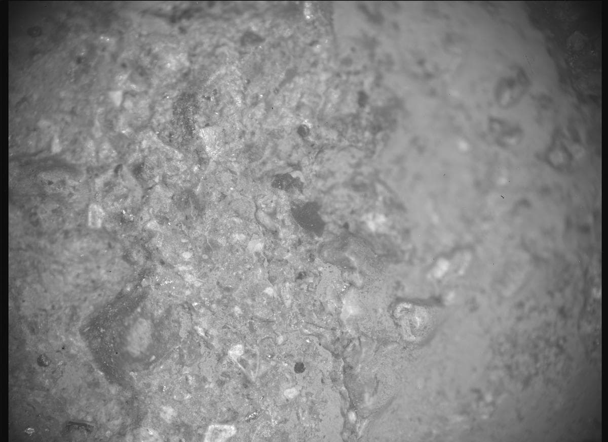 Mars image captured by SHERLOC_ACI on Perseverance