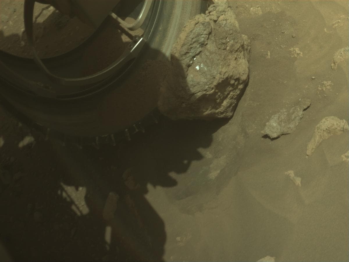 Mars image captured by FRONT_HAZCAM_LEFT_A on Perseverance