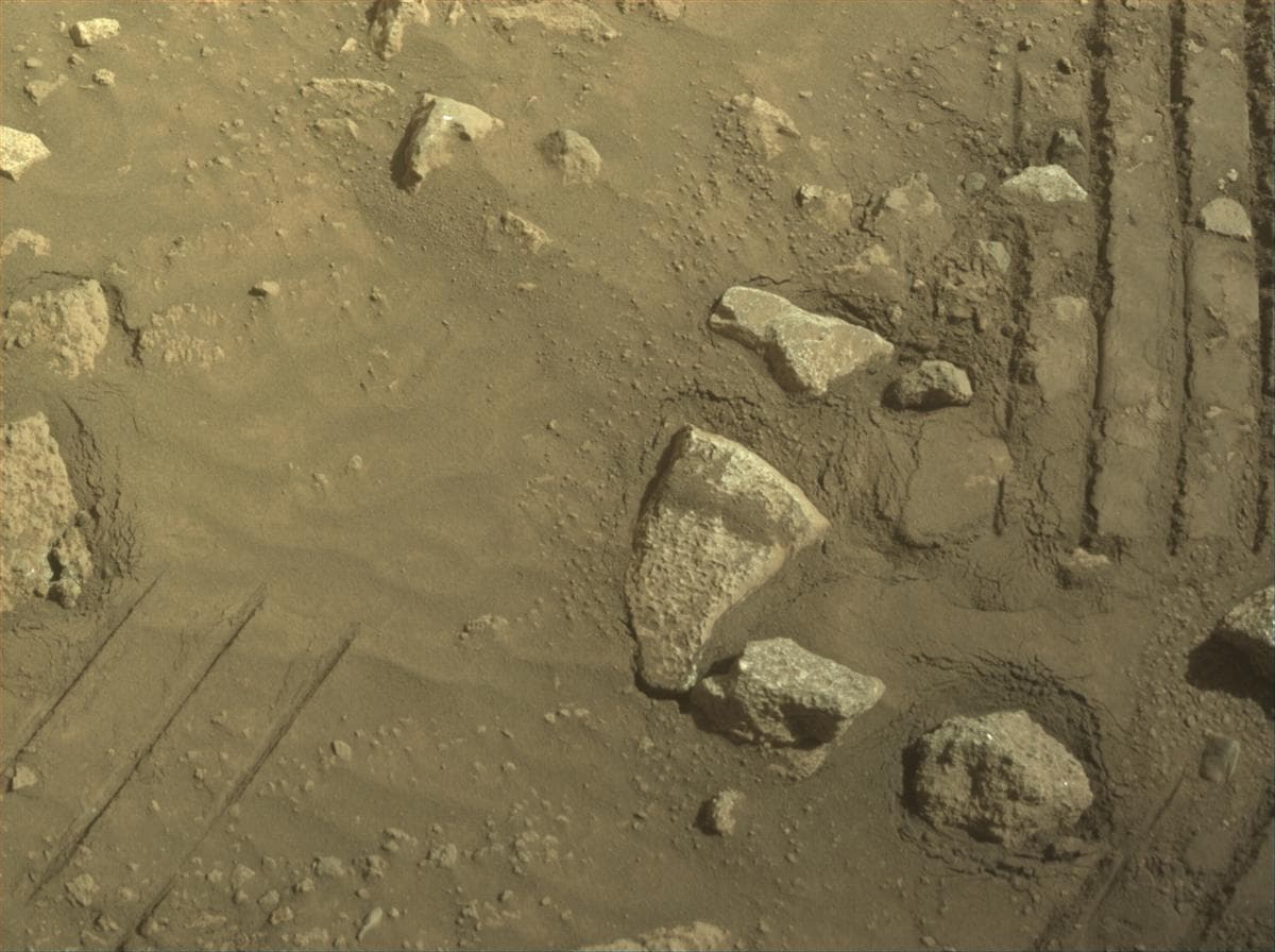Mars image captured by FRONT_HAZCAM_LEFT_A on Perseverance