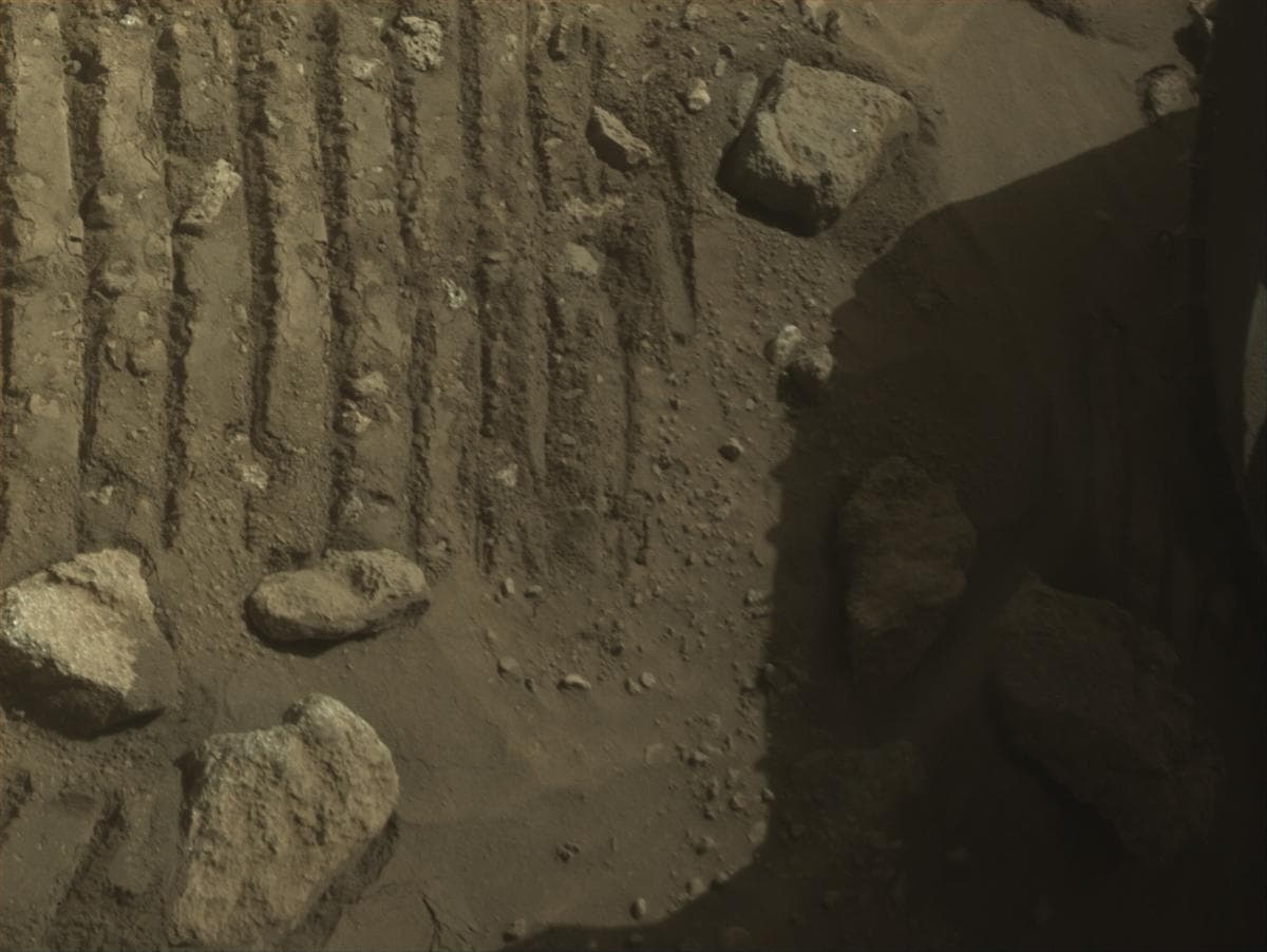 Mars image captured by FRONT_HAZCAM_LEFT_A on Perseverance