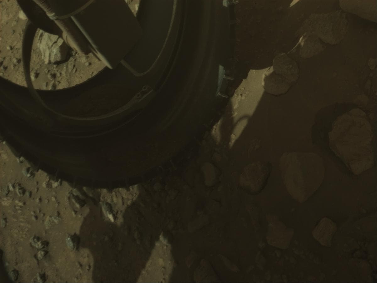 Mars image captured by FRONT_HAZCAM_LEFT_A on Perseverance