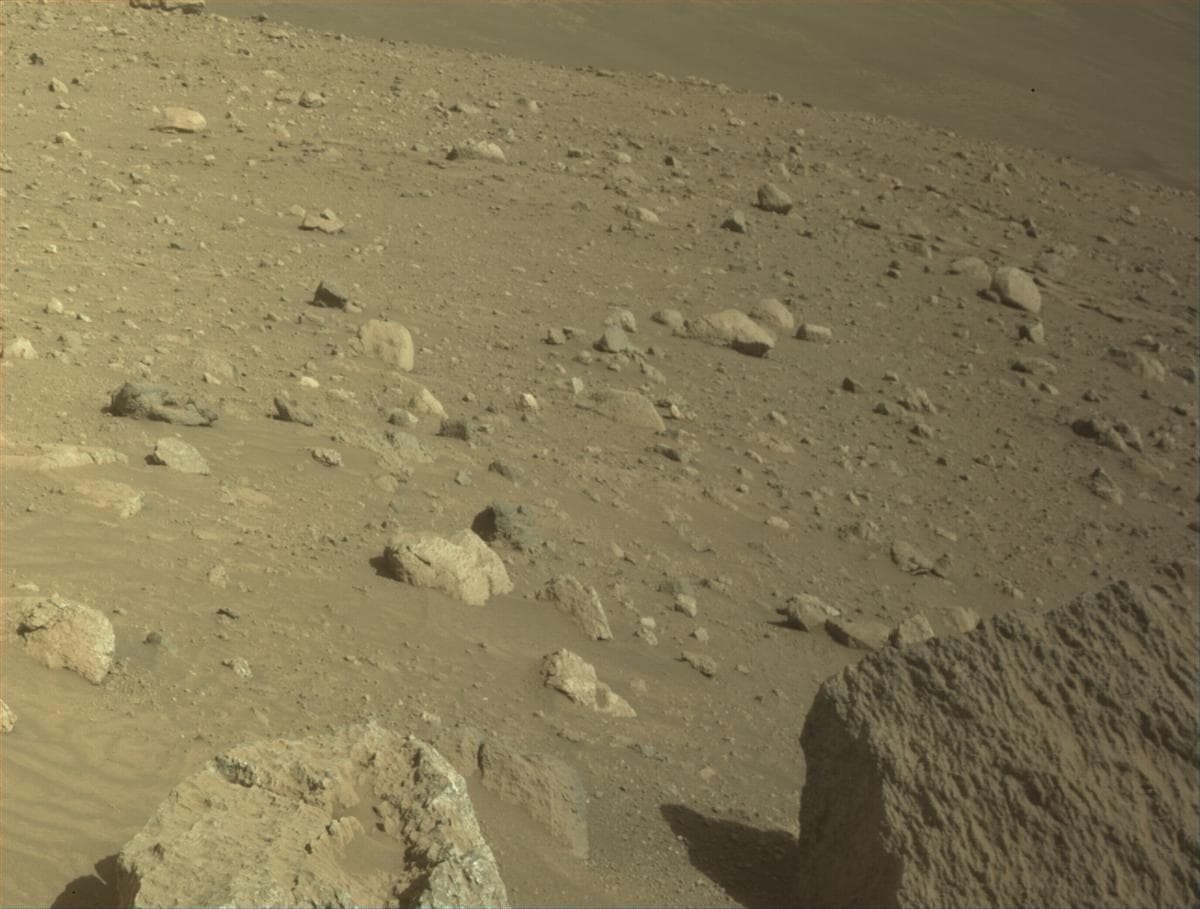 Mars image captured by FRONT_HAZCAM_LEFT_A on Perseverance