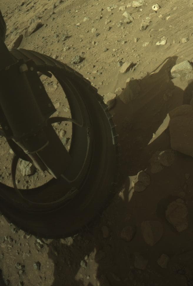 Mars image captured by FRONT_HAZCAM_LEFT_A on Perseverance