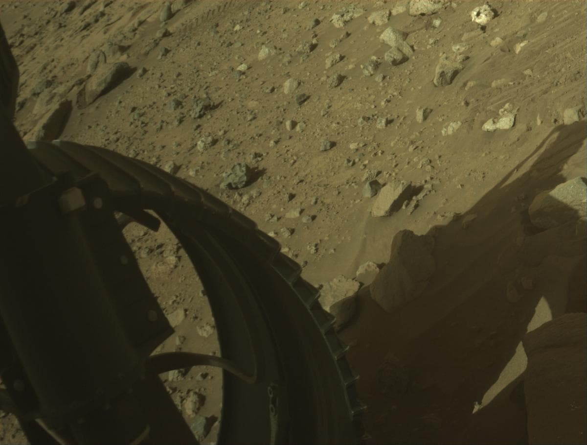 Mars image captured by FRONT_HAZCAM_LEFT_A on Perseverance