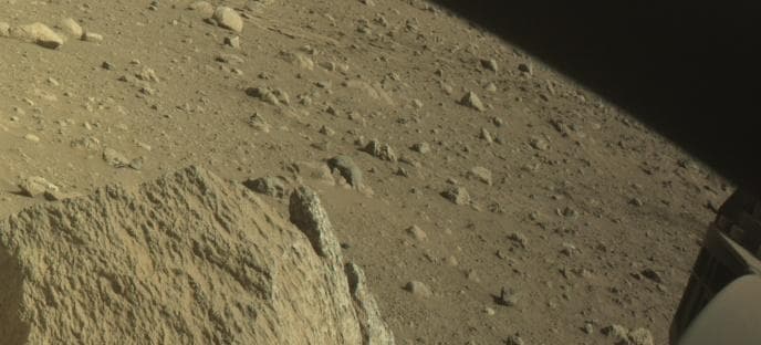 Mars image captured by FRONT_HAZCAM_RIGHT_A on Perseverance