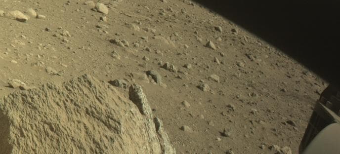 Mars image captured by FRONT_HAZCAM_RIGHT_A on Perseverance