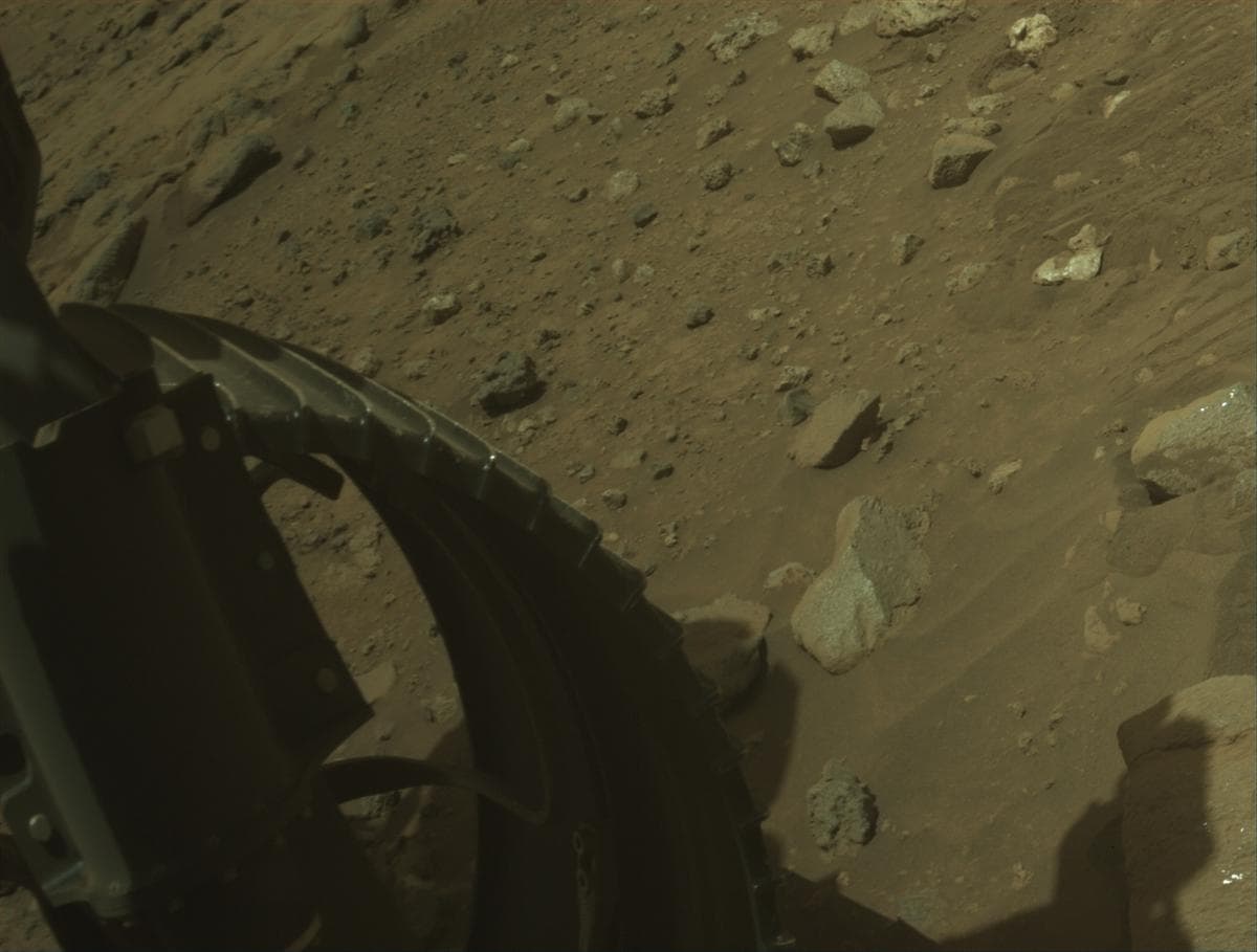 Mars image captured by FRONT_HAZCAM_LEFT_A on Perseverance