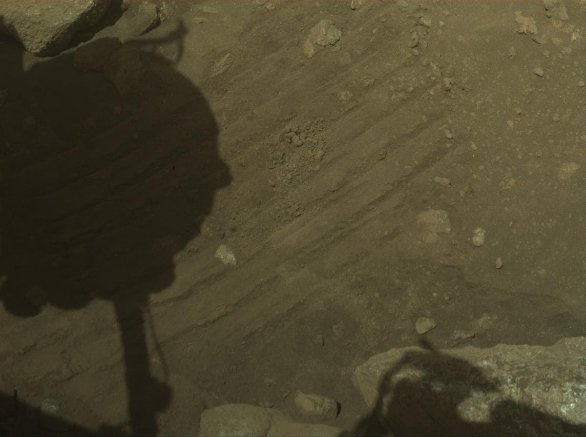 Mars image captured by FRONT_HAZCAM_LEFT_A on Perseverance