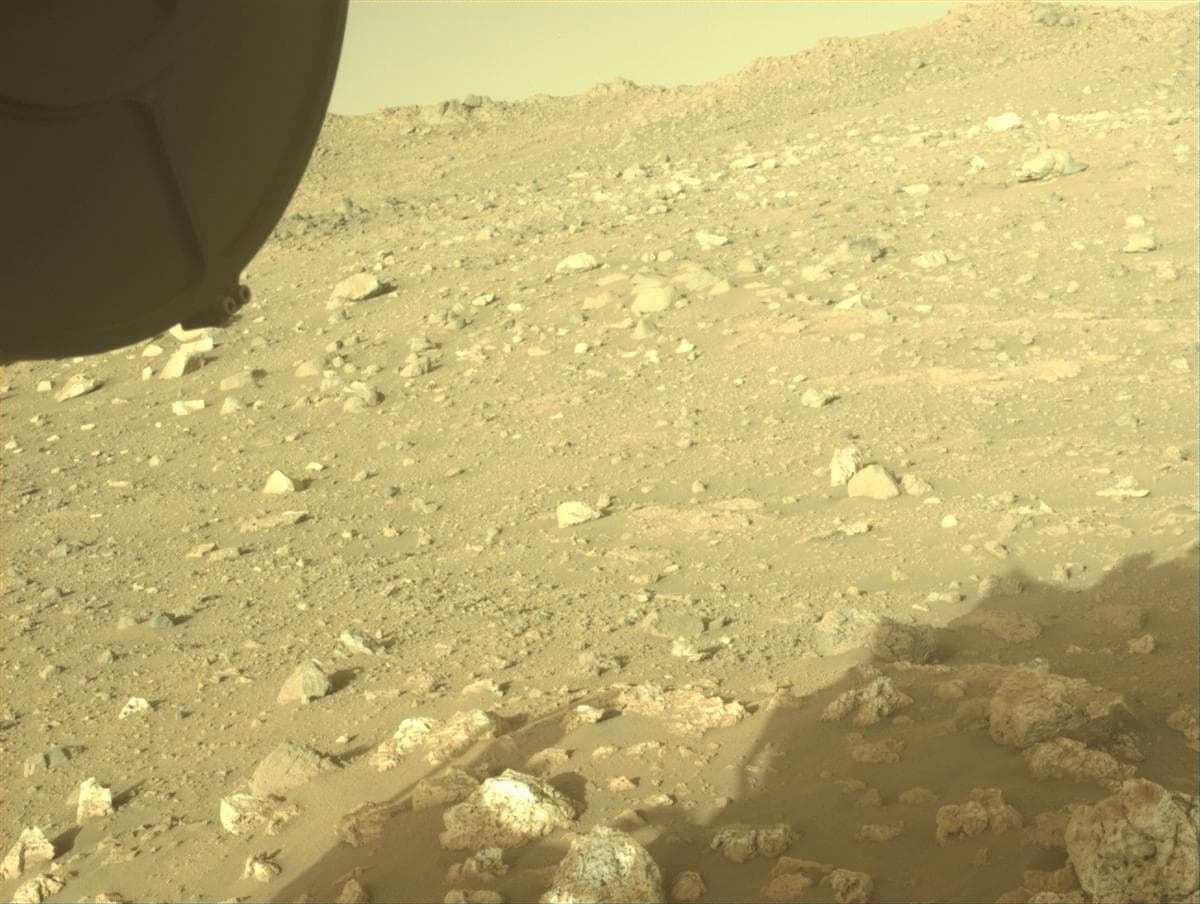 Mars image captured by FRONT_HAZCAM_LEFT_A on Perseverance