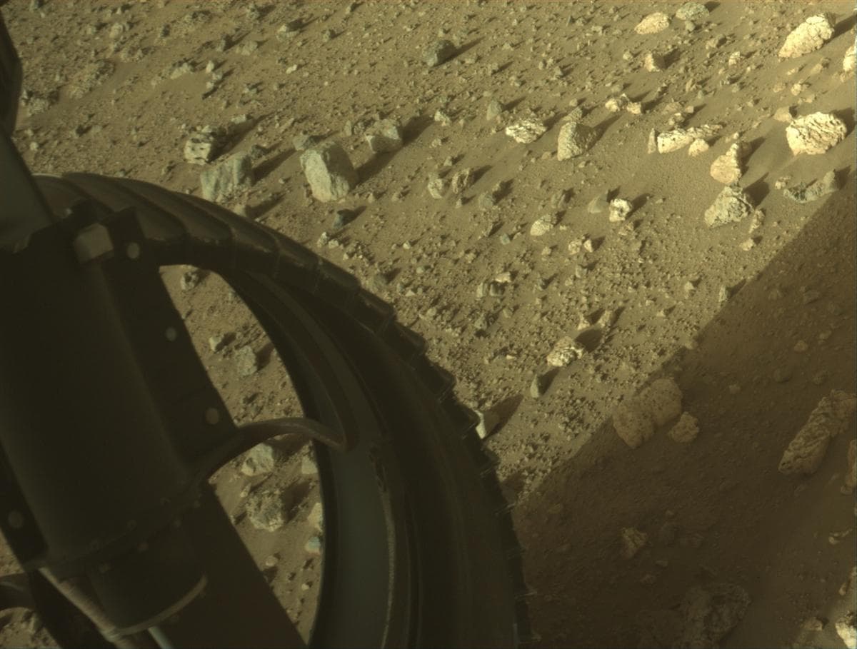 Mars image captured by FRONT_HAZCAM_LEFT_A on Perseverance
