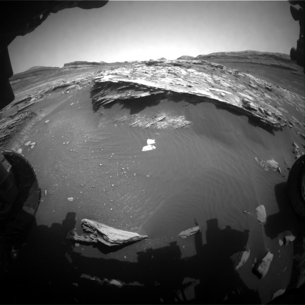 Mars image captured by FHAZ_LEFT_B on Curiosity