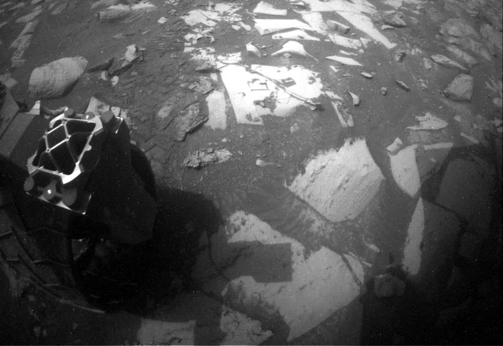 Mars image captured by RHAZ_LEFT_B on Curiosity