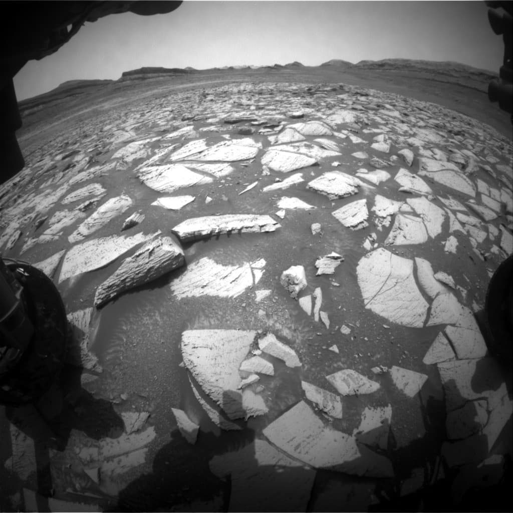 Mars image captured by FHAZ_LEFT_B on Curiosity