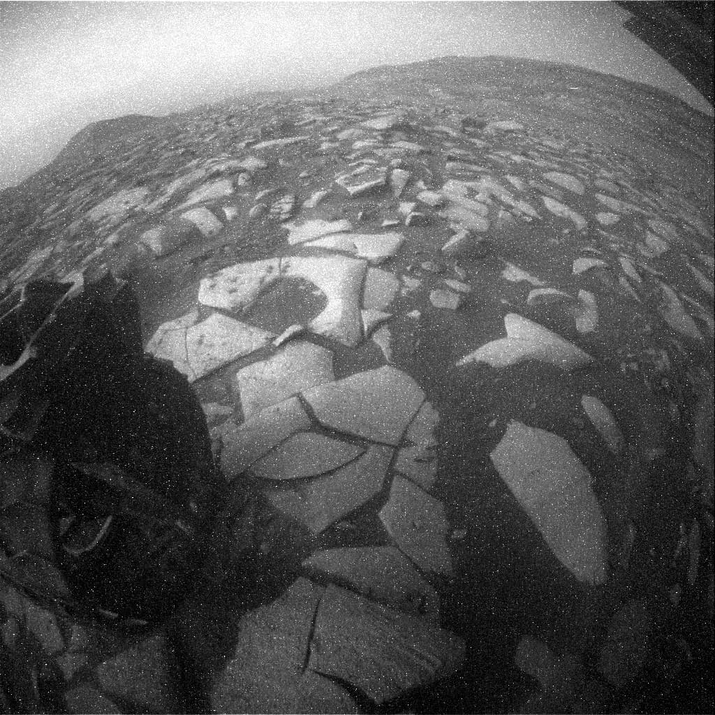 Mars image captured by RHAZ_LEFT_B on Curiosity
