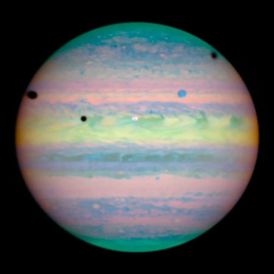 Hubble Spies Jupiter Eclipses
