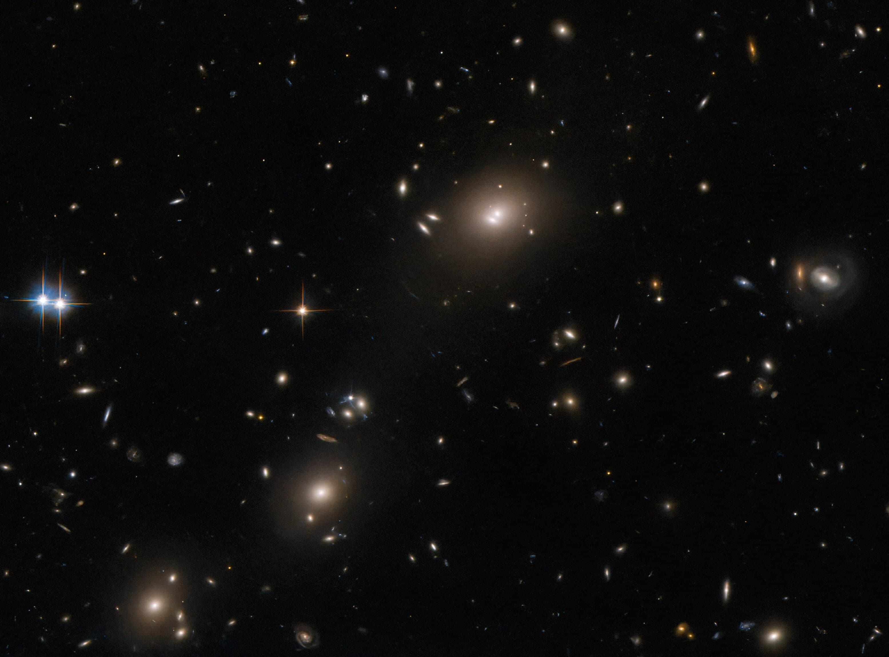 Hubble Captures an Elusive Galaxy Cluster