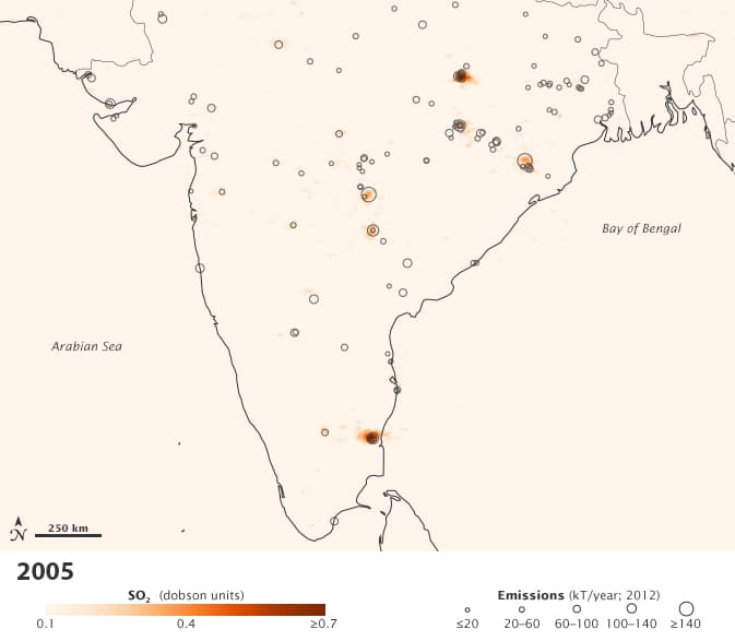 India’s growing sulfur dioxide emissions