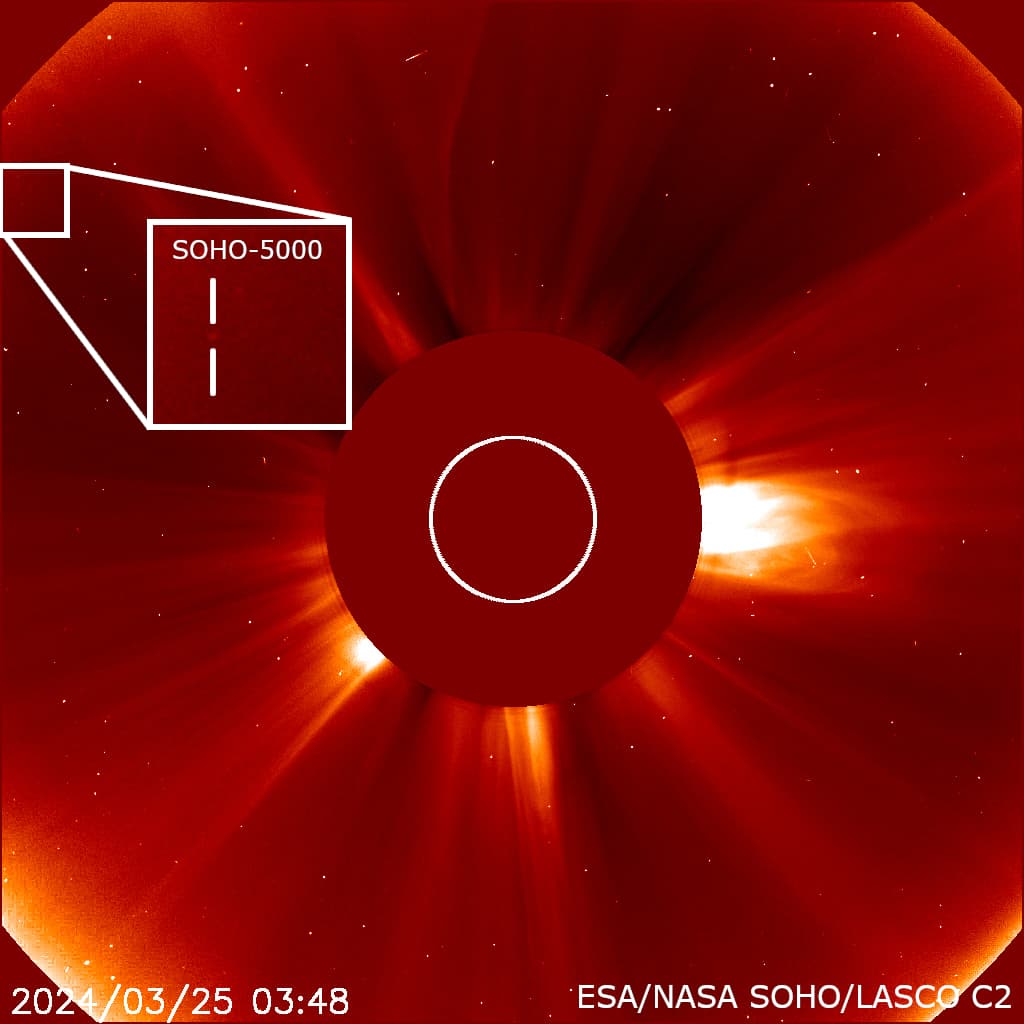 ESA, NASA Solar Observatory Discovers Its 5,000th Comet