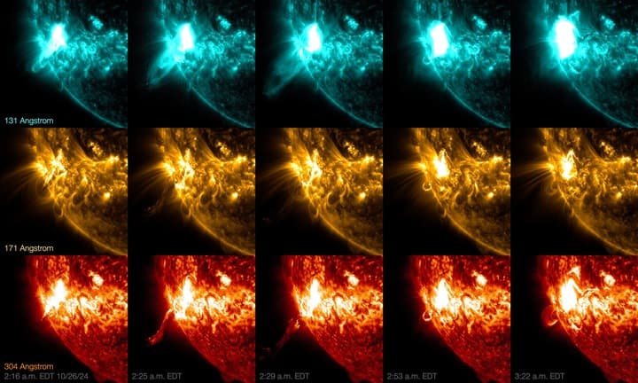 Strong Solar Flare Erupts from Sun